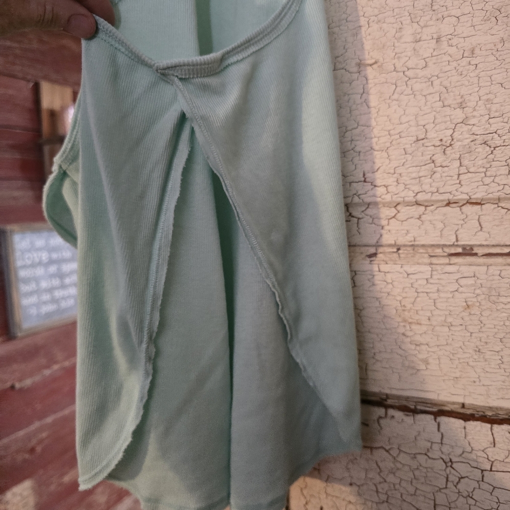 Free People Intimately Mint Green Sleeveless Women's Top split side comfy XS - Picture 5 of 5